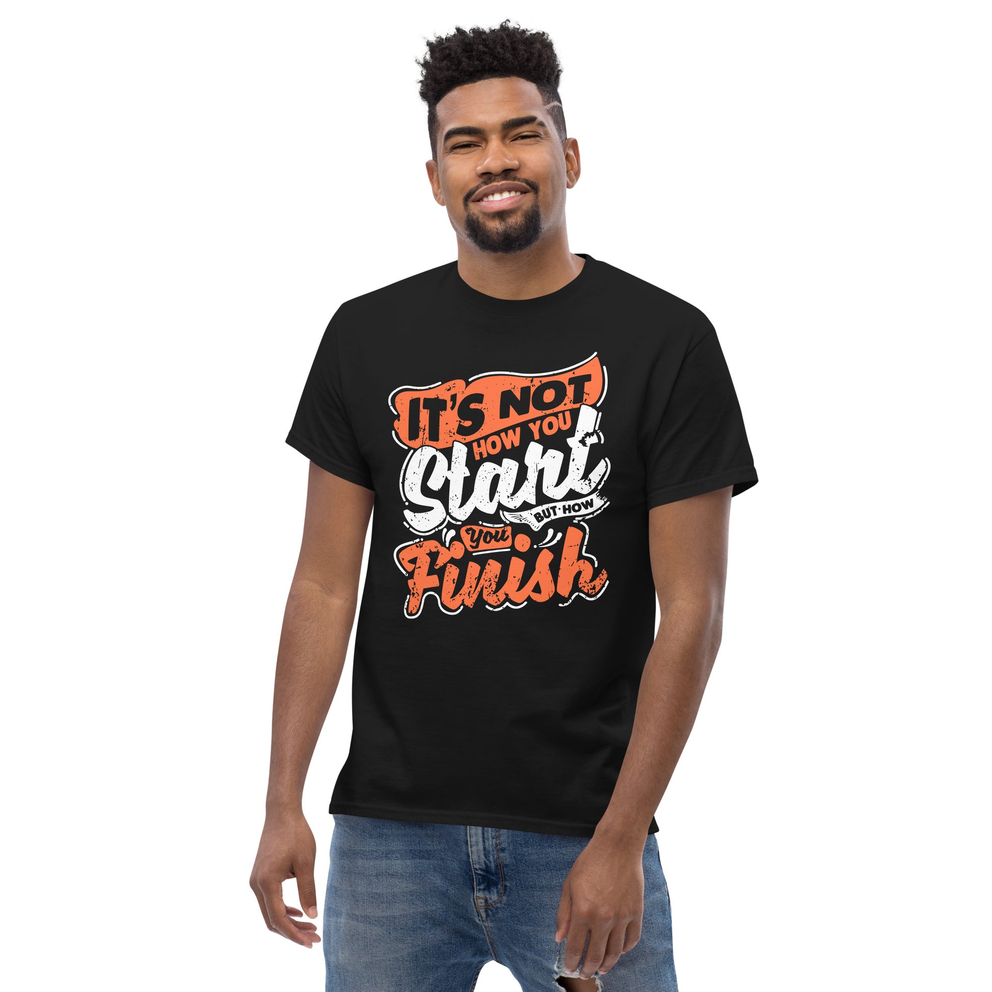 Men's It’s Not How You Start But How You Finish T-Shirt - Pixellly