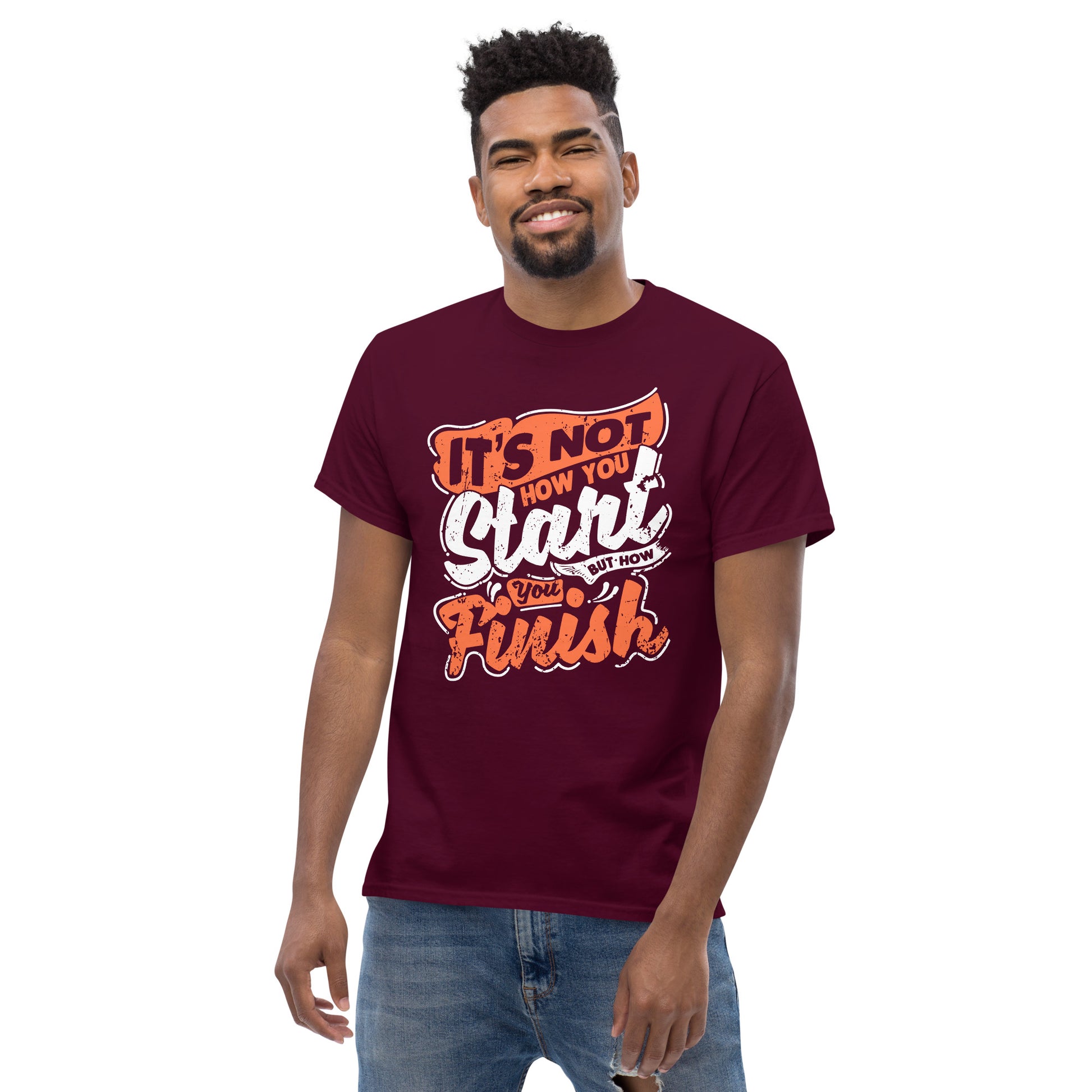 Men's It’s Not How You Start But How You Finish T-Shirt - Pixellly